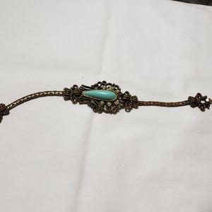 C8,295 Turquoise Pearl Bracelet vtg BOGO 1/2 OFF